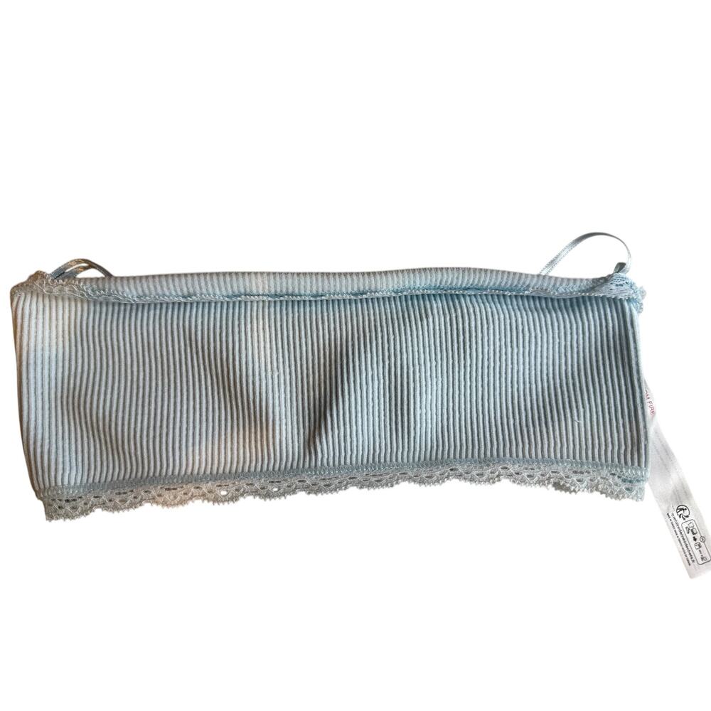 Free People Bandeau Lace Trimmed Tube Bra Light Blue